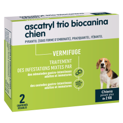 Biocanina Ascatryl Trio Chien 2 comprimés sécables