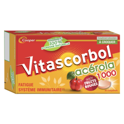 Vitascorbol Acerola 1000 goût fruits rouges 30 comprimés