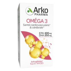 Arkopharma Arkogélules Oméga 3 santé cardiovasculaire & cérébrale 180 gélules