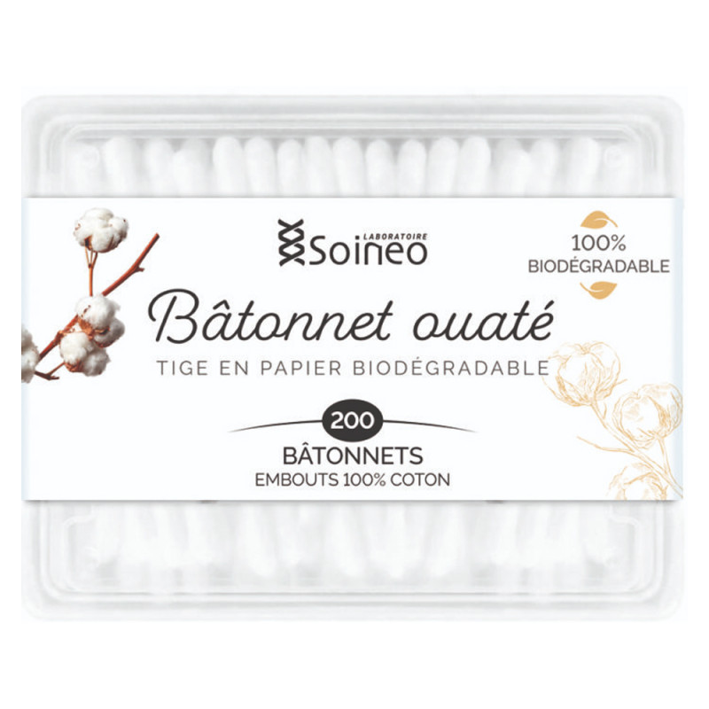 Soineo Bâtonnets ouaté 200 cotons tiges