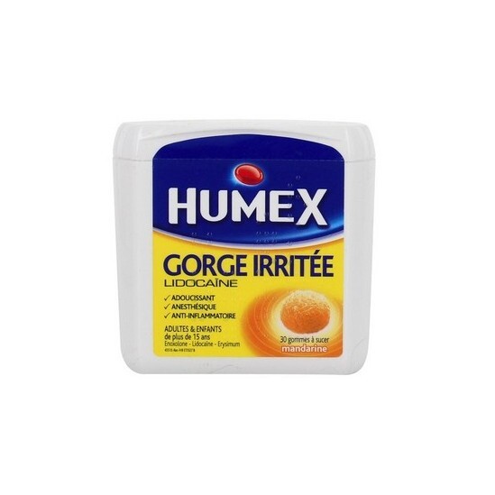 HUMEX GORGE IRRITEE LIDOCAINE gomme orale