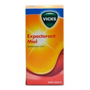 Vicks expectorant guaifenesine 1.33% adultes miel 180 ml