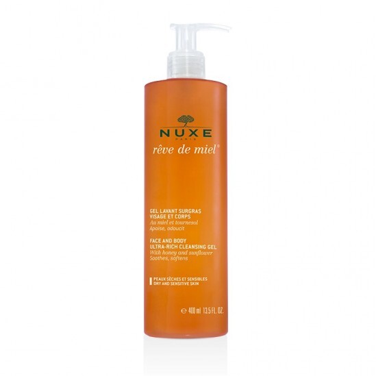 Nuxe rêve de miel gel lavant surgras visage et corps 400ml