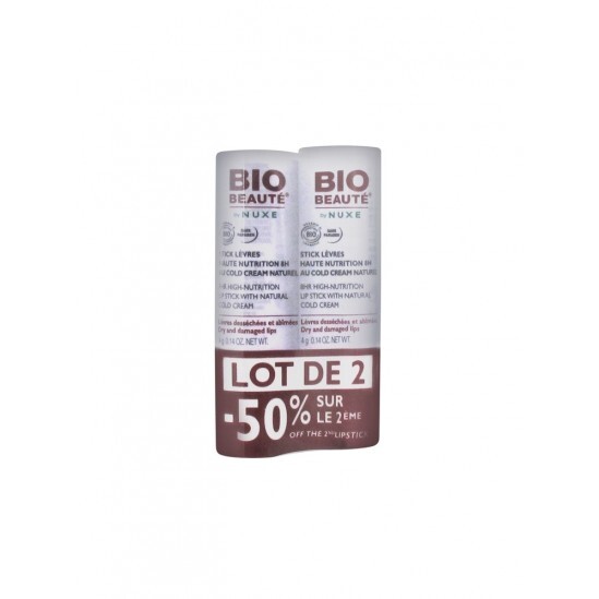 Bio Beauté Stick Lèvres Haute Nutrition 8H au Cold Cream Naturel 4g Lot de 2 Sticks