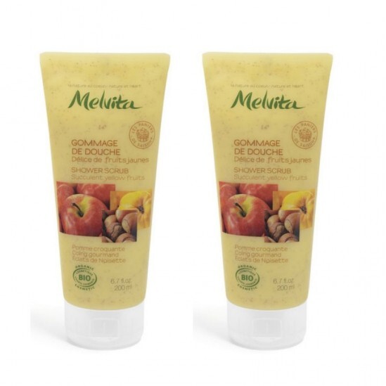 Melvita gommage de douche fruits jaunes 2 x 200 ml