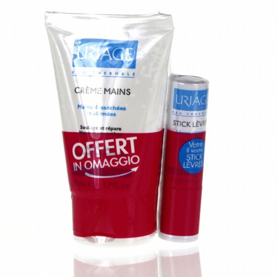 Uriage Crème mains 50 ml + stick lèvres 4 g