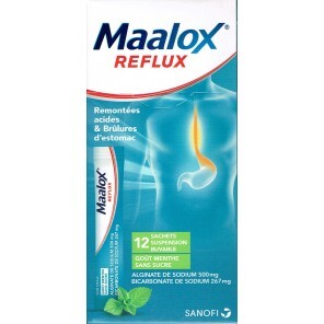 Maalox Reflux Menthe Sans Sucre 12 Sachets