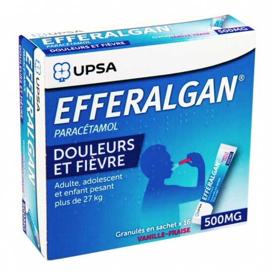 Efferalgan 500 Mg Vanille-Fraise Granulés 16 Sachets