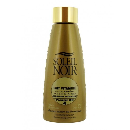 Soleil Noir Lait Vitaminé Sublimateur de Bronzage Pailleté Or SPF 4 150 ml