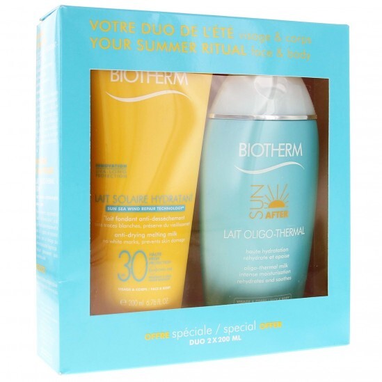 Coffret solaire Lait solaire SPF50 200 ml + Sun after Lait 200 ml offert