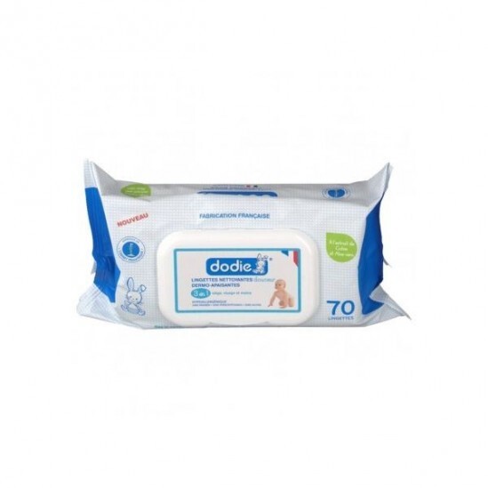 Dodie Lingettes Nettoyantes Douceur 3 en 1 Boîte 70 