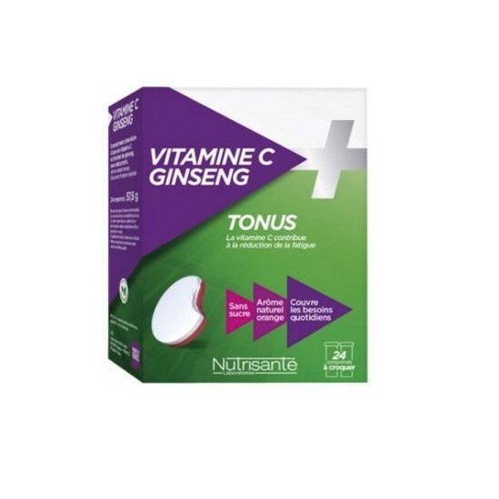 Nutrisante Vitamine C + Ginseng 24 Comprimés à Croquer