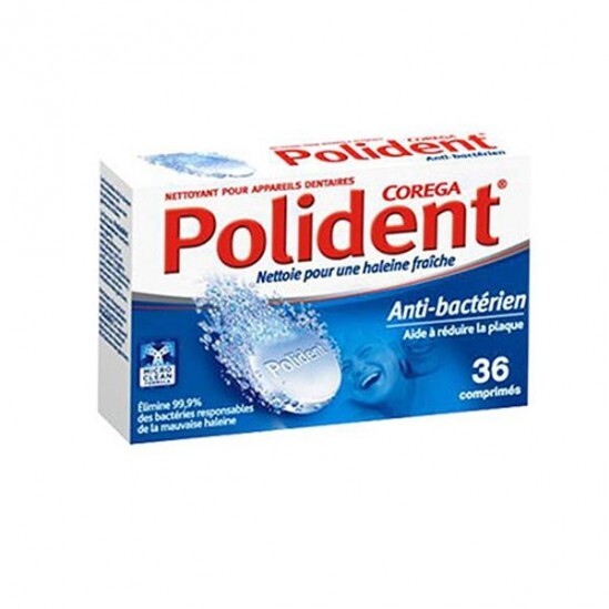 Polident nettoyant anti-bactérien 66 comprimés