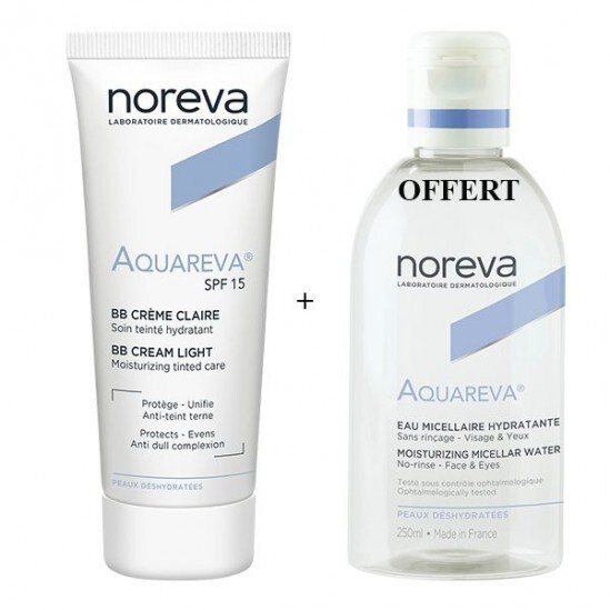 Noreva aquareva bb crème teintée claire 40ml + eau micellaire 100ml OFFERT