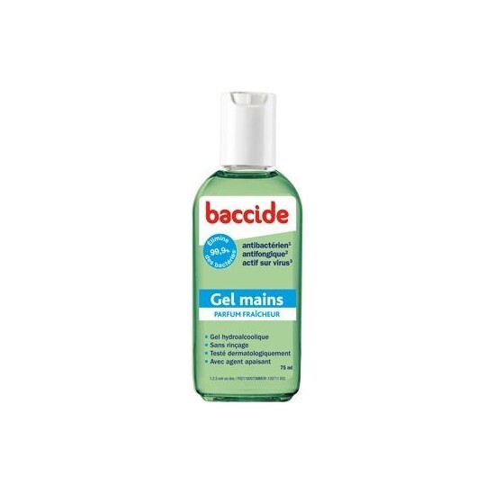 Baccide gel hydro-alccolique parfum fraicheur 75ml +33% gratuit