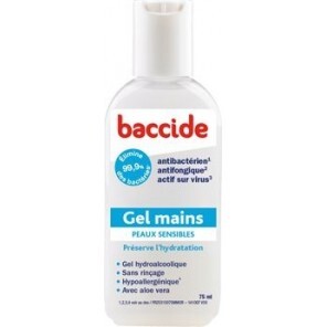 Baccide Gel Main Peaux Sensibles à l'Aloe Vera 75ml