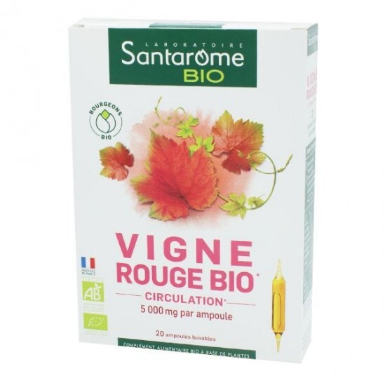 Santarome vigne rouge bio boite de 20 ampoules 