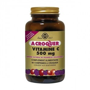 Solgar vitamine C 500mg à croquer saveur framboise 90 comprimés