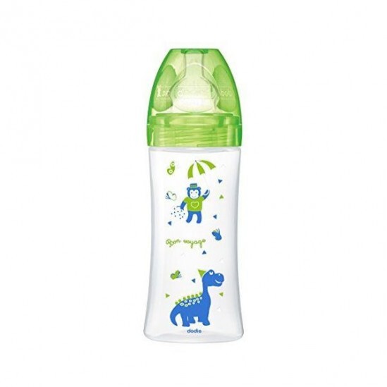 Dodie bibéron sensation+ tétine débit 3 vert 330ml 