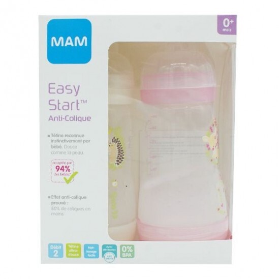 Biberon Mam anti colique easy start débit 2 2x260ml