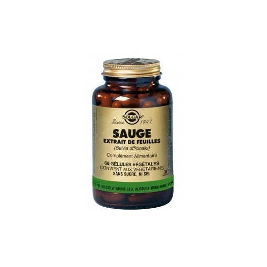 Solgar Sauge extrait de feuilles 150mg 60 gélules