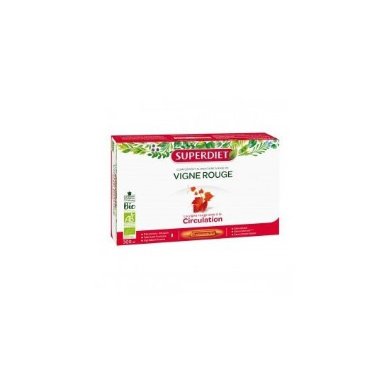 Superdiet Vigne rouge bio complément alimentaire 20 ampoules