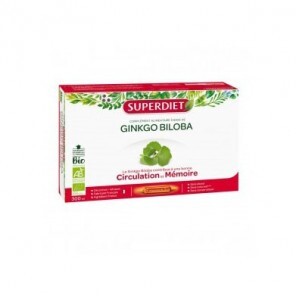 Superdiet Ginkgo Biloba bio complément alimentaire 20 ampoules 300ml