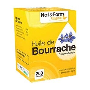 Nat&Form Bourrache onagre huile 100 capsules 500mg