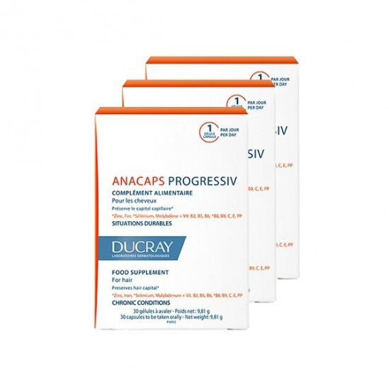 Ducray anacaps progressiv complément alimentaire 3 x 30 gélules