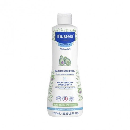 Mustela bain mousse eveil à l'avocat bio 750ml
