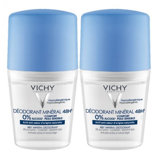 Vichy Déodorant Minéral Sans Sels Aluminium Roll-On Peaux Sensibles 50 ml