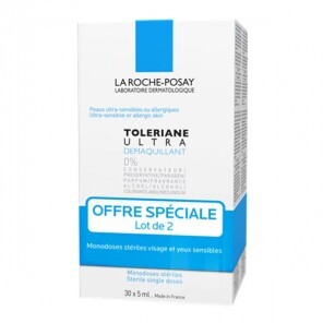 La Roche Posay Tolériane démaquillant yeux et visage 2x30 doses 5ml