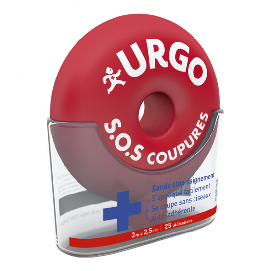 Urgo sos coupures bande auto-adhérente 3mx2,5cm 25 utilisations
