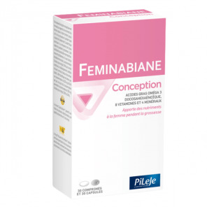 Pilèje Feminabiane Conception boite de 28 comprimés et 28 capsules