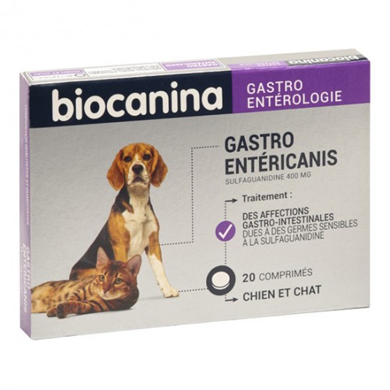 Biocanina gastroentericanis chien et chat 20 comprimés