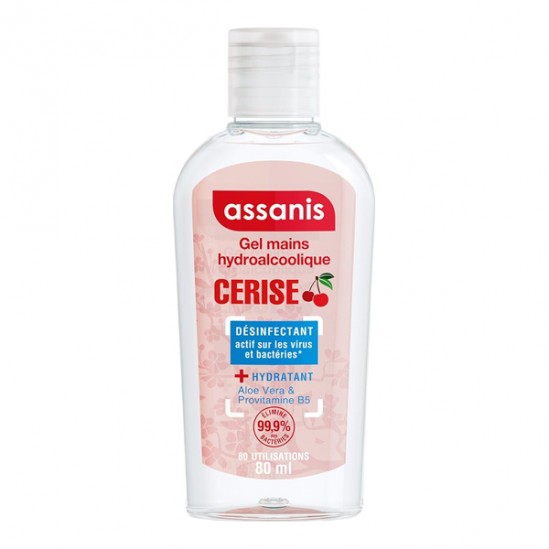 Assanis gel mains hydroalcoolique cerise 80ml