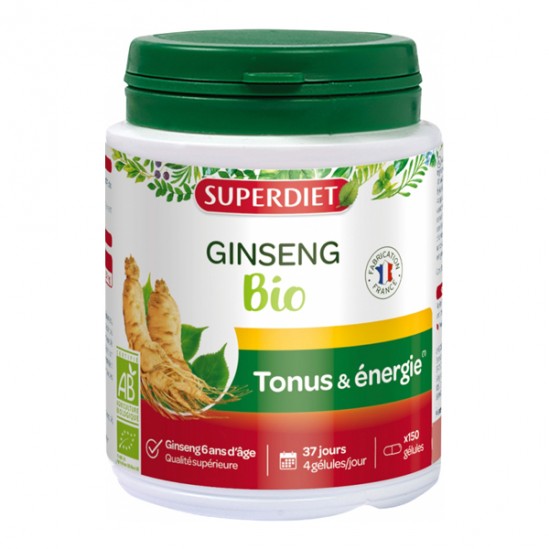 Superdiet ginseng bio tonus & énergie 150 gélules