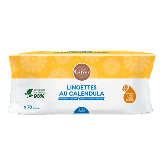 Gifrer lingettes au calendula 70 lingettes