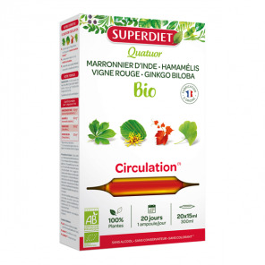 Superdiet Quatuor vigne rouge circulation bio 20 ampoules 300ml