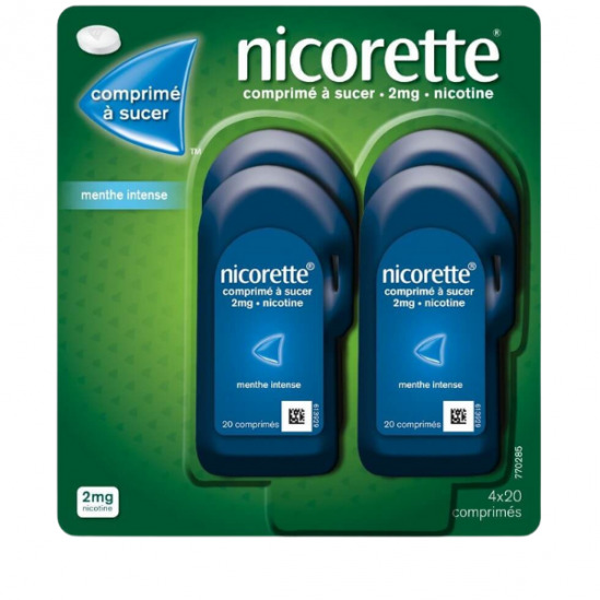 Nicorette 2mg 80 comprimés à sucer fruits