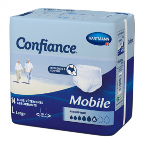 Hartmann confiance mobile 6g large slip absorbant 14 sachets