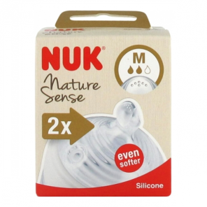 Nuk 2 tétines softer nature sense taille M
