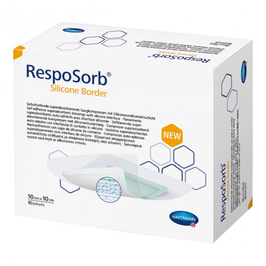 Hartmann RespoSorb Silicone Border 10cm x 10cm boîte de 10