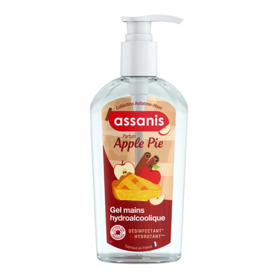 Assanis gel mains hydroalcoolique apple pie flacon pompe 250ml