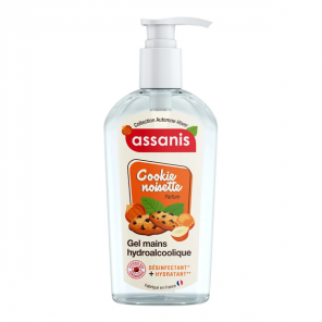 Assanis gel mains hydroalcoolique cookie noisette flacon pompe 250ml