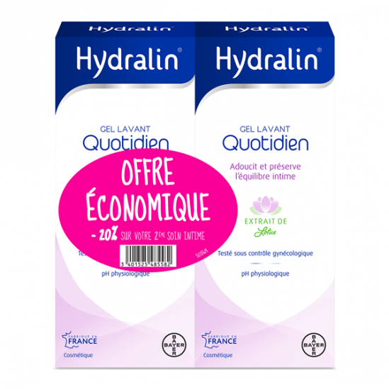 Hydralin Quotidien gel lavant lot de 2 x 200ml
