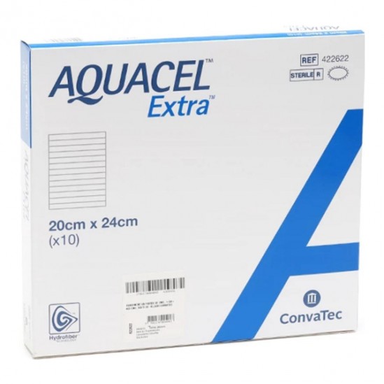Convatec Aquacel Extra pansement hydrofiber 20x24cm boîte de 10