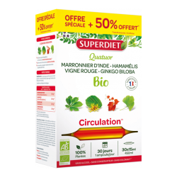 Superdiet Quatuor Circulation bio 20 ampoules + 10 offertes