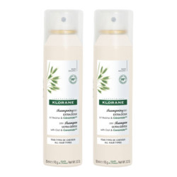 Klorane shampoing sec extra-doux à l'avoine et céramide lot de 2 x 150ml